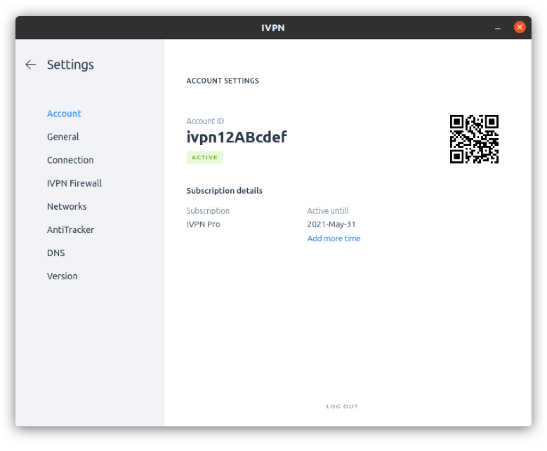 account setup ivpn linux gui