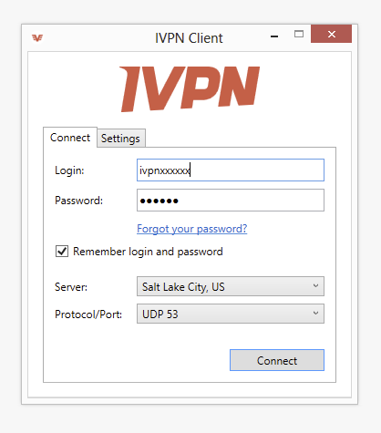 IVPN Beta Client Home